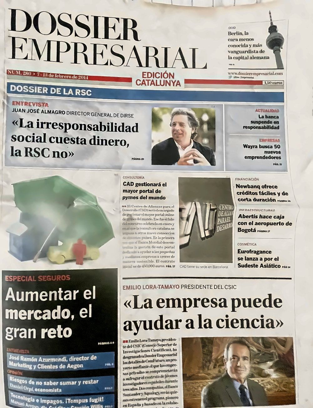 Portada de Dossier Empresarial, Núm. 280 · 7–13 feb. 2014